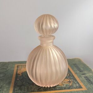 Elegant Frosted Glass Perfume Bottle Vintage